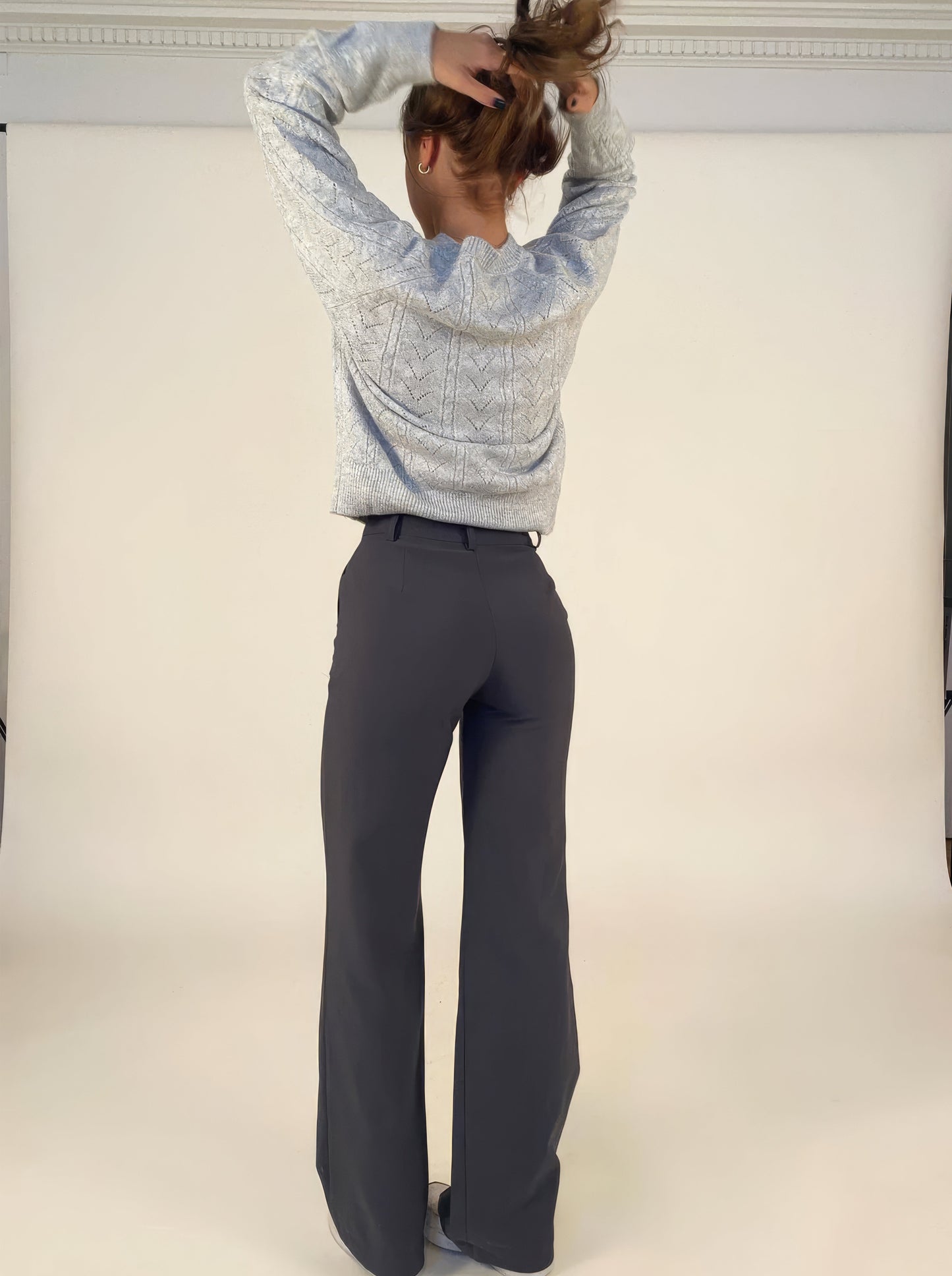 High Waist Women's Trousers with Straight Fit