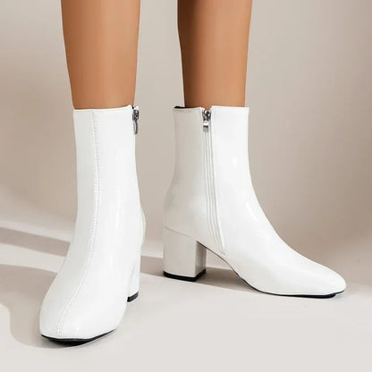 Elegant comfortable women's ankle boots with heel