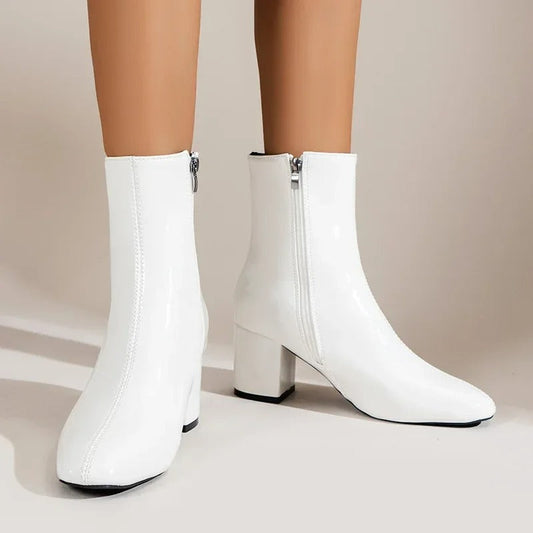 Elegant comfortable women's ankle boots with heel