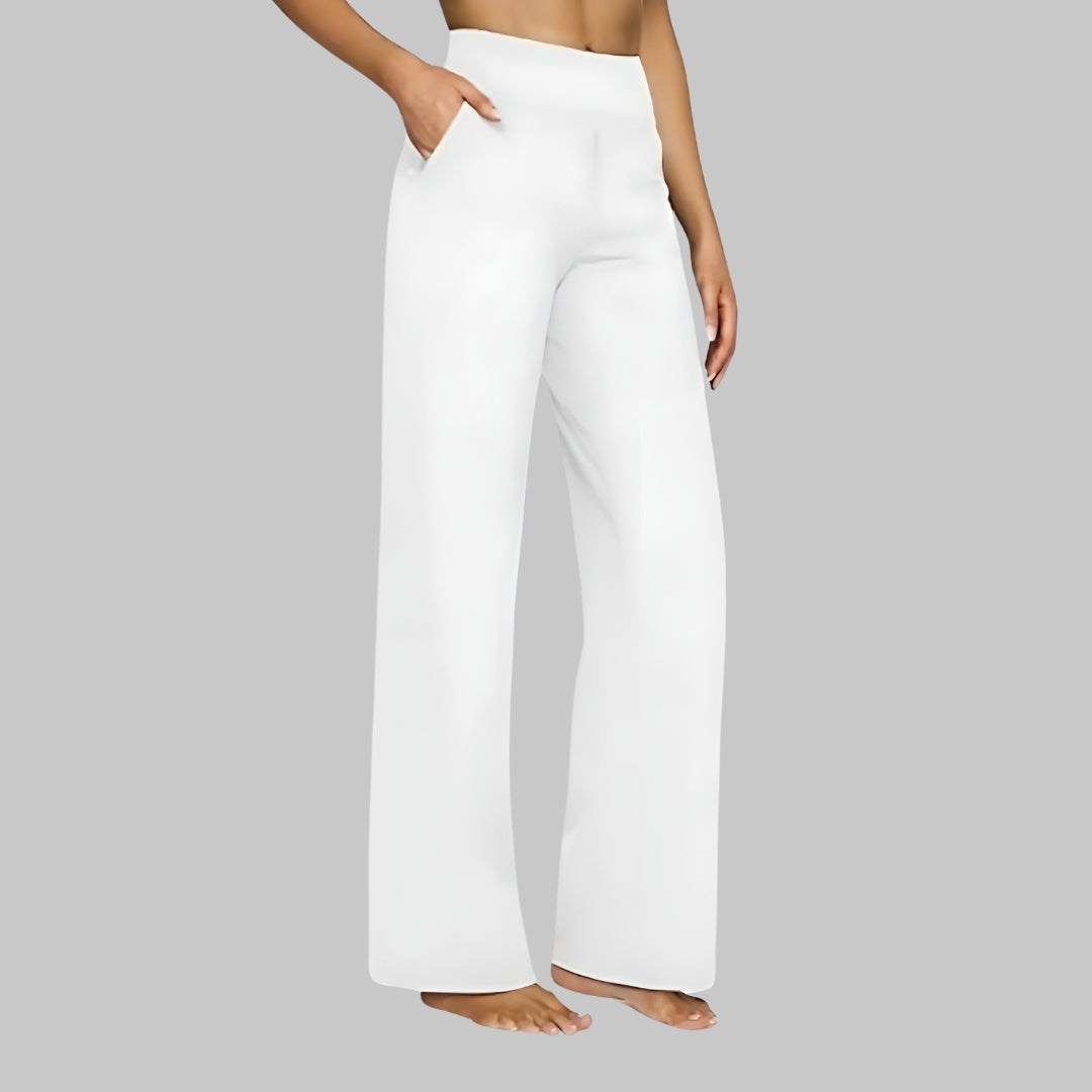 Comfortable Wide-Leg Women's Pants with High Waist and Pockets
