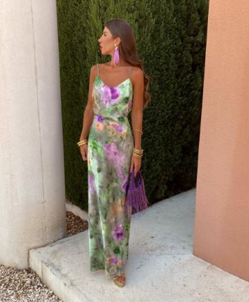 Chic Evening Maxi Dress with Spaghetti Straps for Women