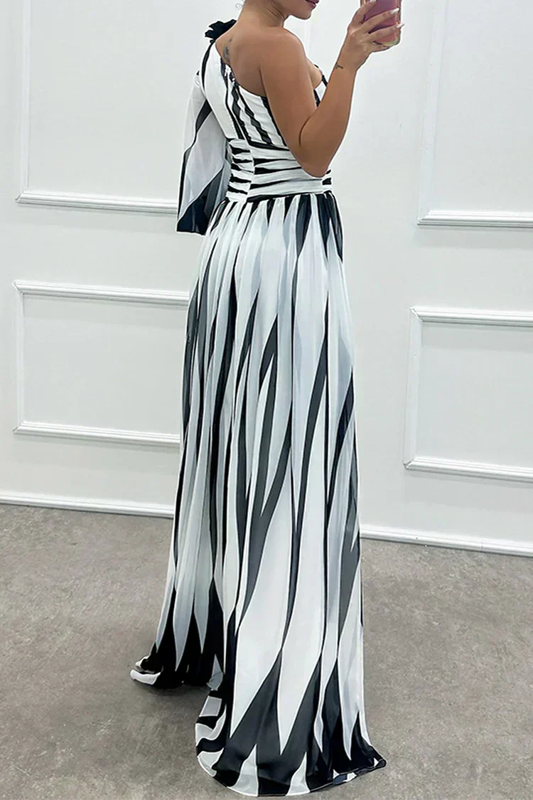 One Shoulder Gala Maxi Dress With Split