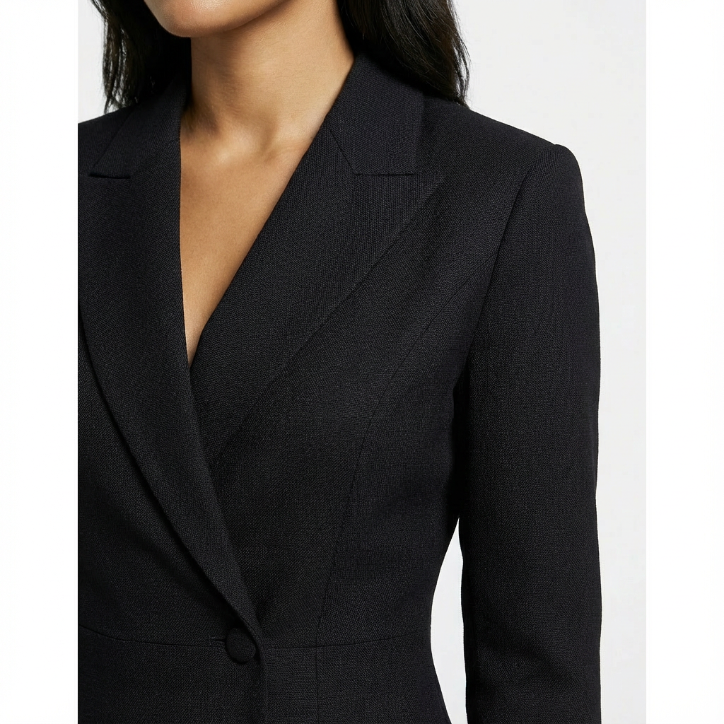 Elegant Women's Blazer Dress With Button Detail And Long Sleeves