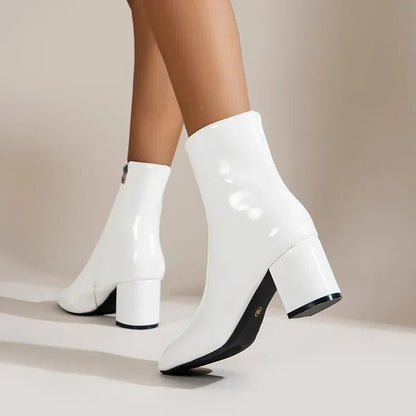 Elegant comfortable women's ankle boots with heel