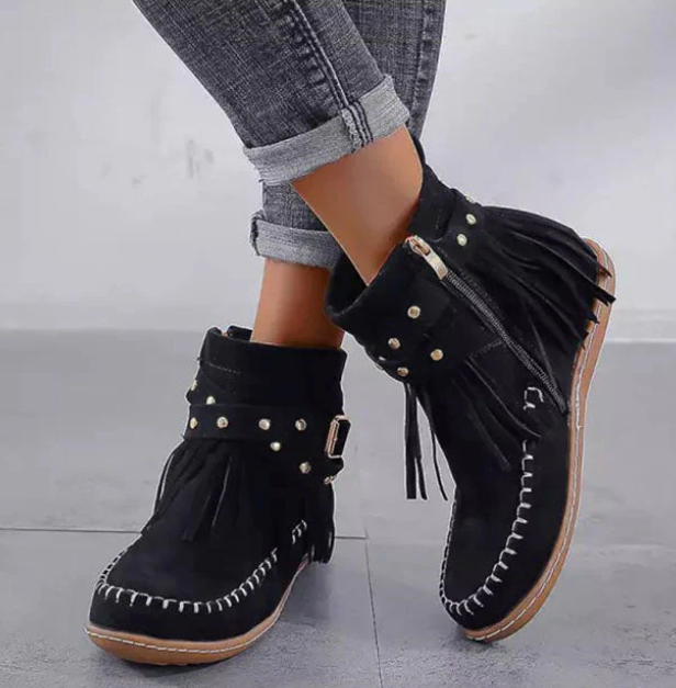 Margo | Suede Fringe Boots