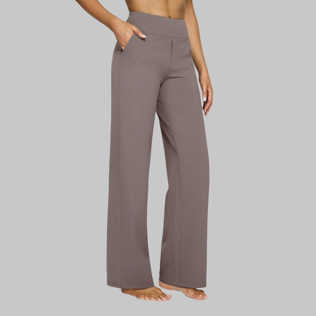Comfortable Wide-Leg Women's Pants with High Waist and Pockets