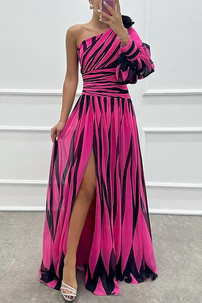One Shoulder Gala Maxi Dress With Split