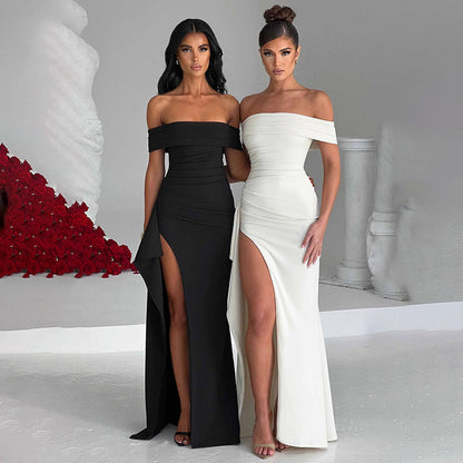 Genny | Gala Dresses Off-Shoulder Slit Maxi Dress