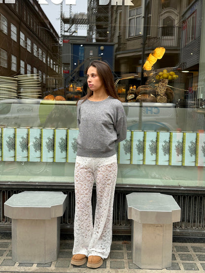 Luxury Elegant Women's Pants with Lace and Wide Legs