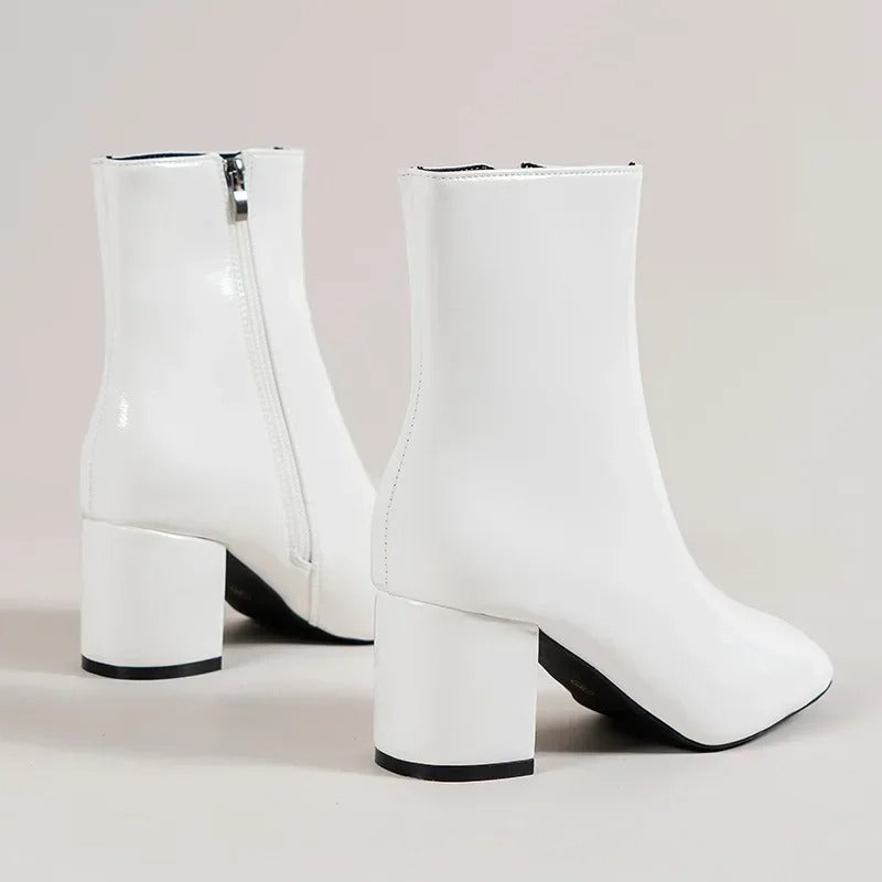 Elegant comfortable women's ankle boots with heel