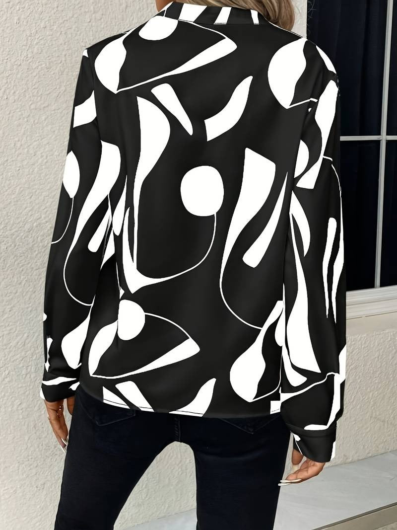 Women's Blouse With Print and Long Sleeves