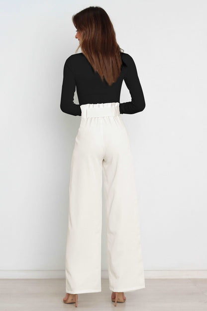 Fenna | High Waist Paperbag Pants with Bow Detail
