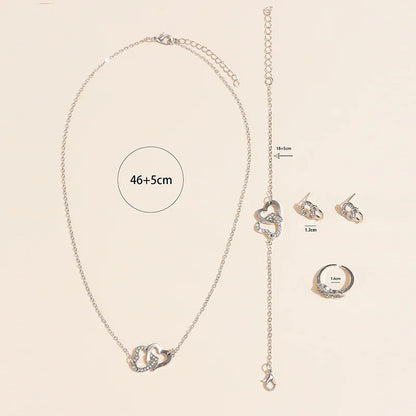 Silke | Heart-Shaped Jewelry Set with Rhinestones