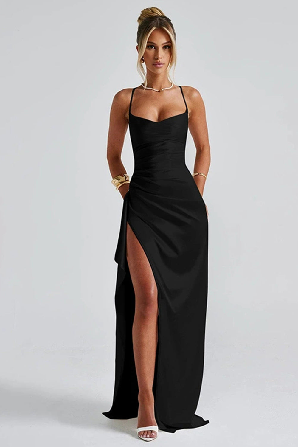 Elegant Refined Ladies Evening Dress with Split