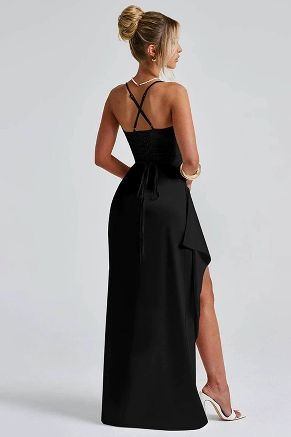 Elegant Refined Ladies Evening Dress with Split