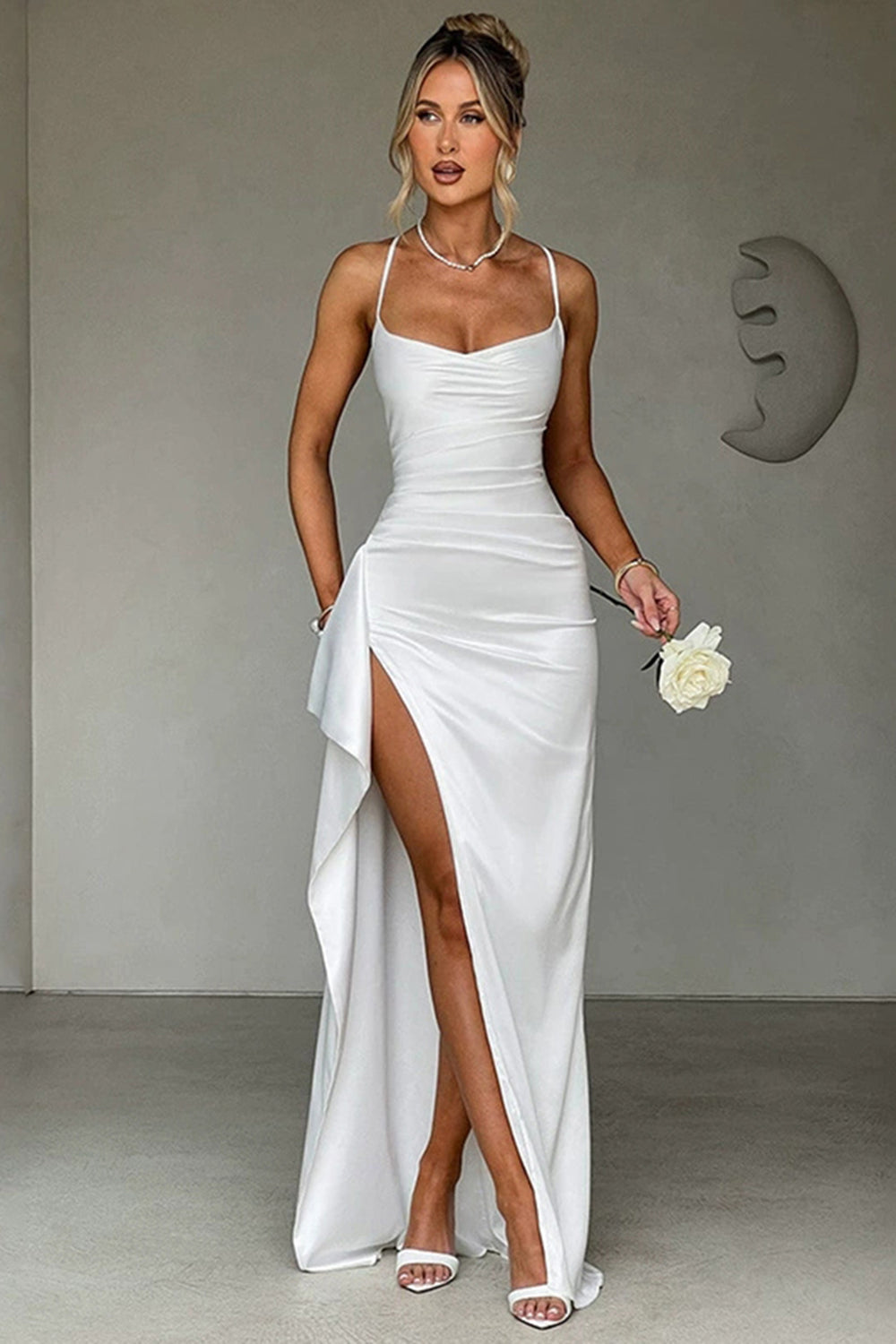 Elegant Refined Ladies Evening Dress with Split