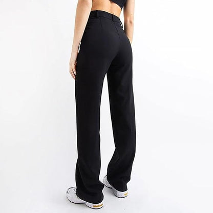 High Waist Women's Trousers with Straight Fit