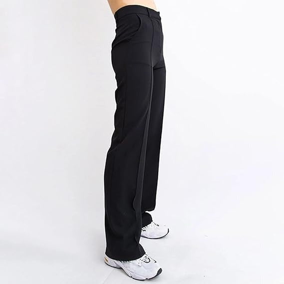 High Waist Women's Trousers with Straight Fit