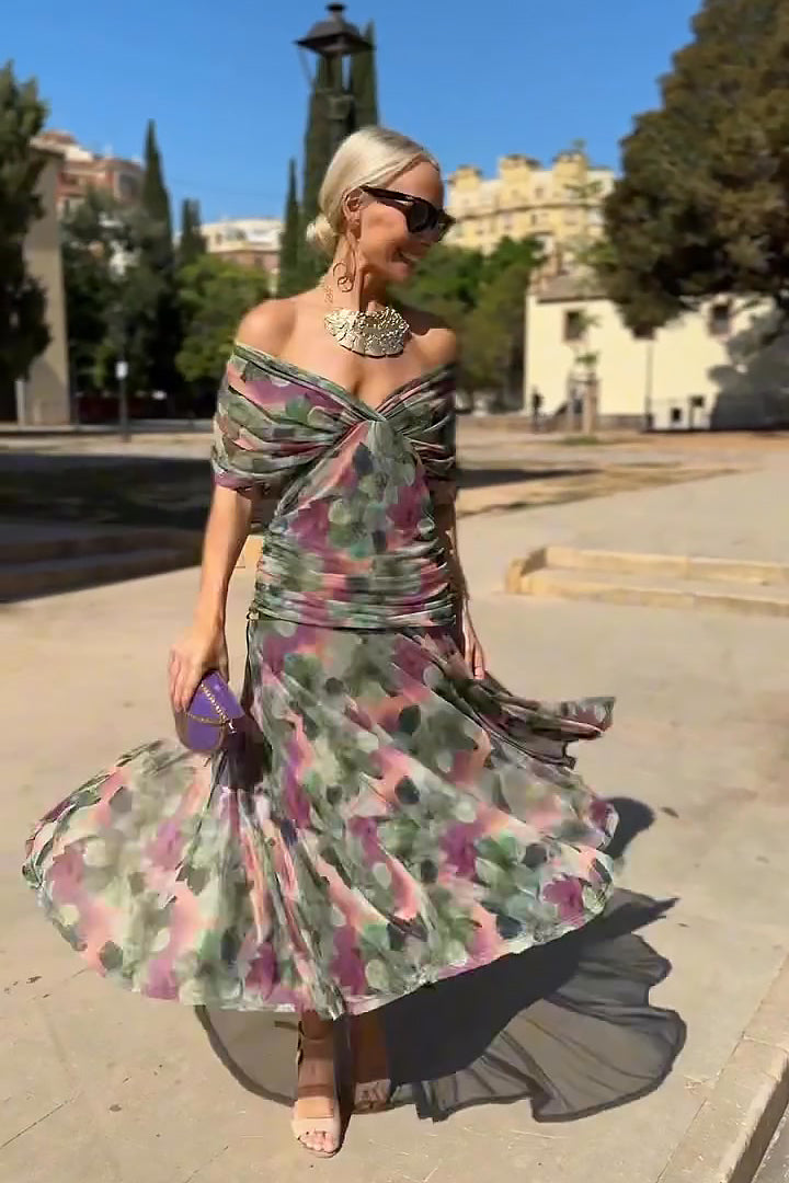 Stylish Off-Shoulder Maxi Dress For Women With Airy Fit