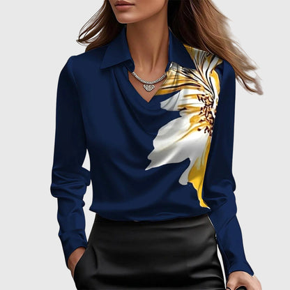 Chic Refined Women's Blouse with Long Sleeves