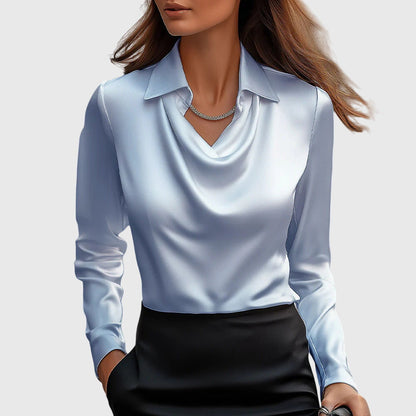 Chic Refined Women's Blouse with Long Sleeves