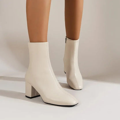 Elegant comfortable women's ankle boots with heel