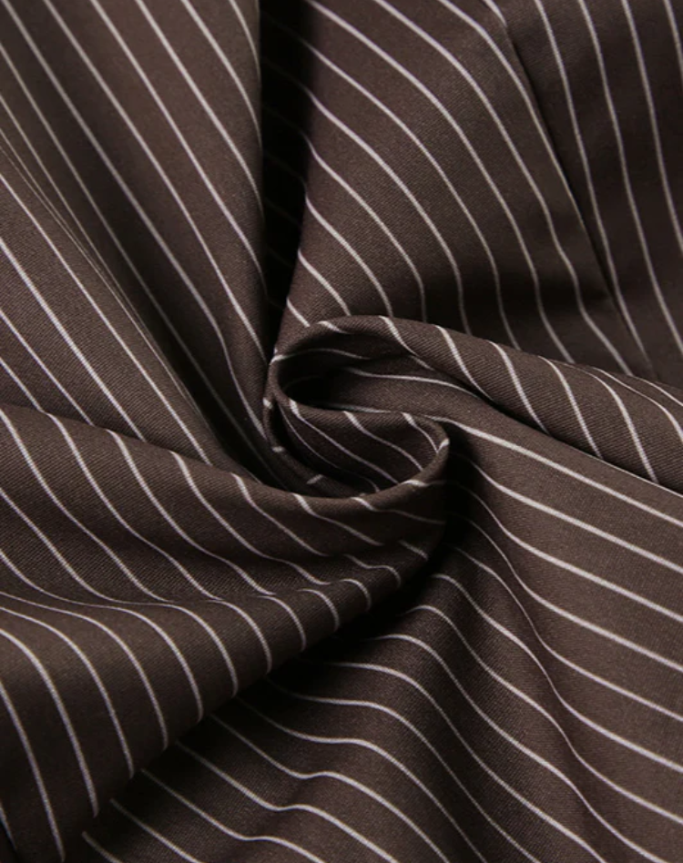 Trendy Women's Blouse with Wide Long Sleeves and Stripes