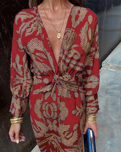 Catrina | Bohemian Midi Dress for Women with Print