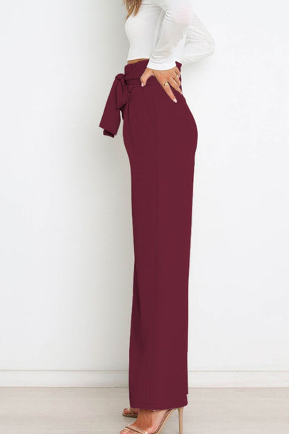 Fenna | High Waist Paperbag Pants with Bow Detail