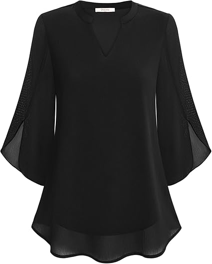 Luxury Women's Blouse with V-Neck and Loose Sleeves