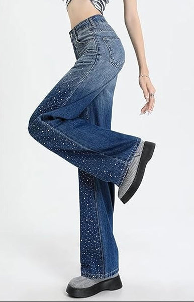 Laila | Straight-Leg Jeans with Glitter Details