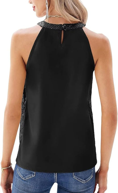 Brith | Halter Top with Golden Diamond Pattern