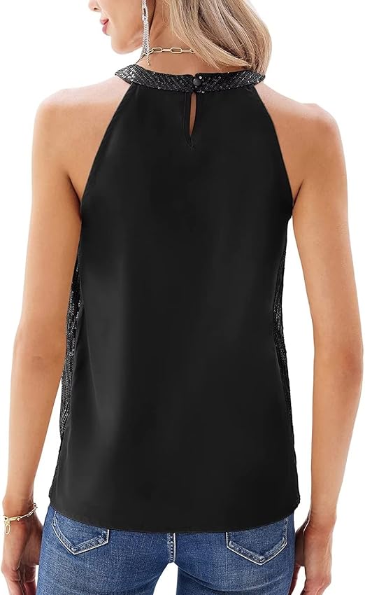 Brith | Halter Top with Golden Diamond Pattern