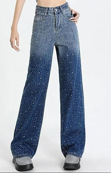 Laila | Straight-Leg Jeans with Glitter Details