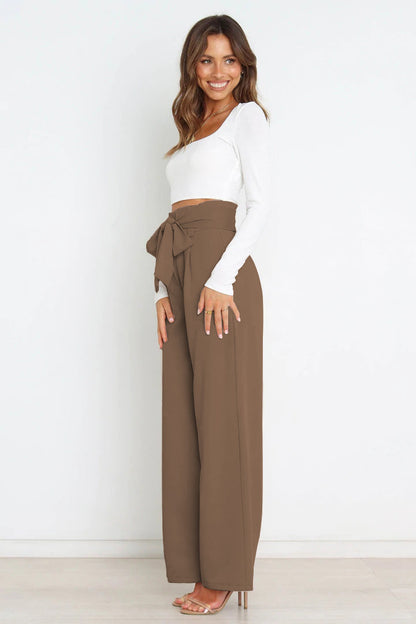 Fenna | High Waist Paperbag Pants with Bow Detail