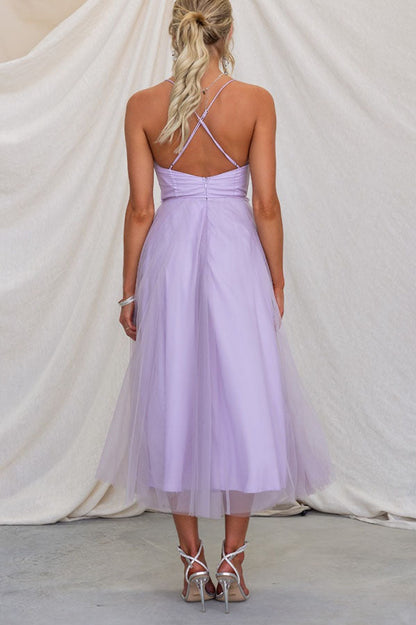 Moxi| Tulle Corset Dress with Spaghetti Straps