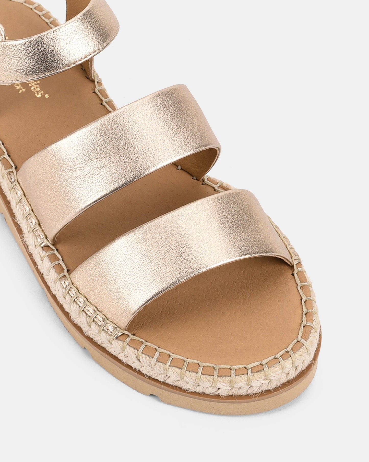 Stylish Women's Gold Platform Sandals with Buckle and Braided Edge