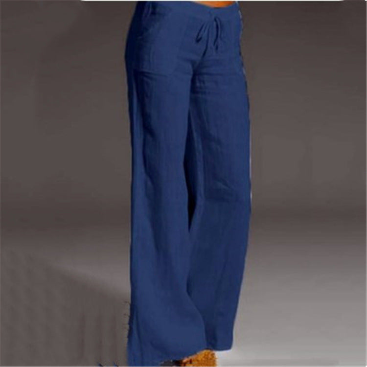 Airy Wide-Leg Pants With Drawstring For Women