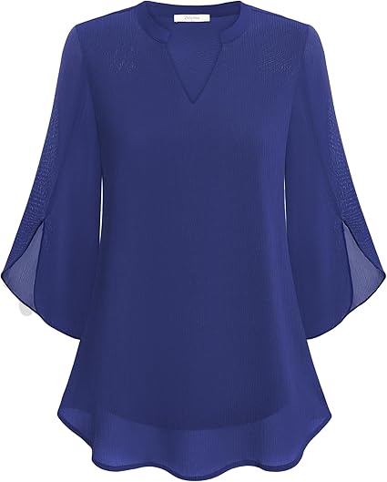 Luxury Women's Blouse with V-Neck and Loose Sleeves