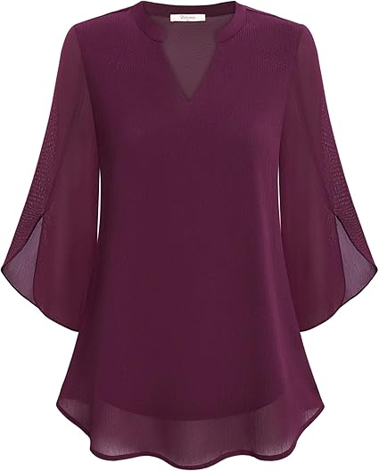 Luxury Women's Blouse with V-Neck and Loose Sleeves