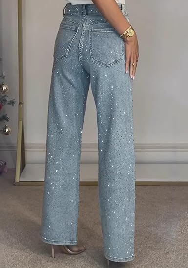 Laila | Straight-Leg Jeans with Glitter Details