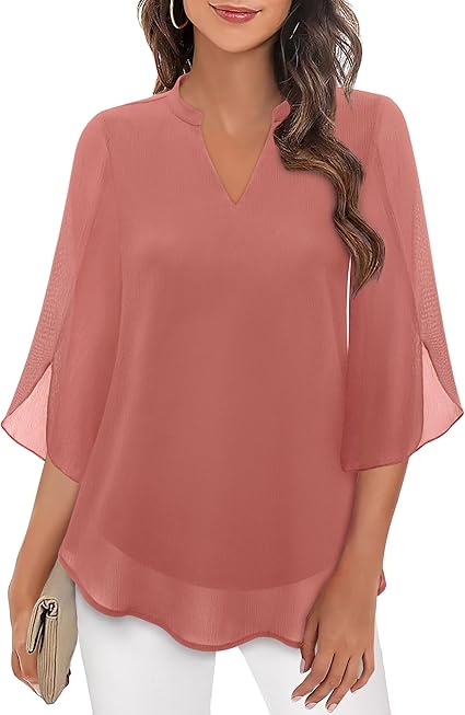 Luxury Women's Blouse with V-Neck and Loose Sleeves