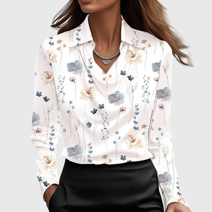 Chic Refined Women's Blouse with Long Sleeves
