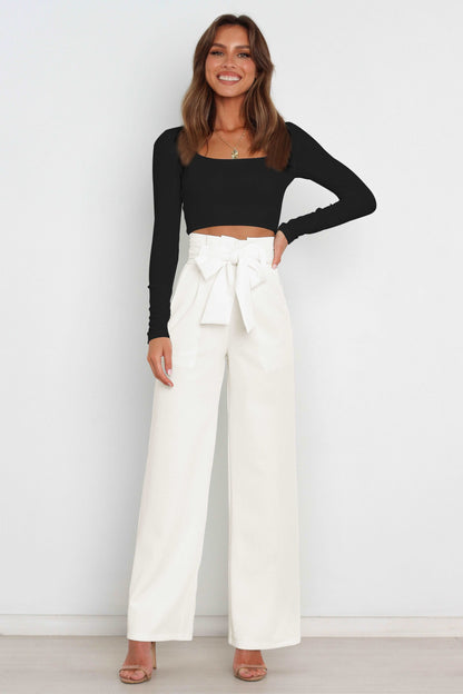 Fenna | High Waist Paperbag Pants with Bow Detail