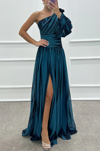 One Shoulder Gala Maxi Dress With Split