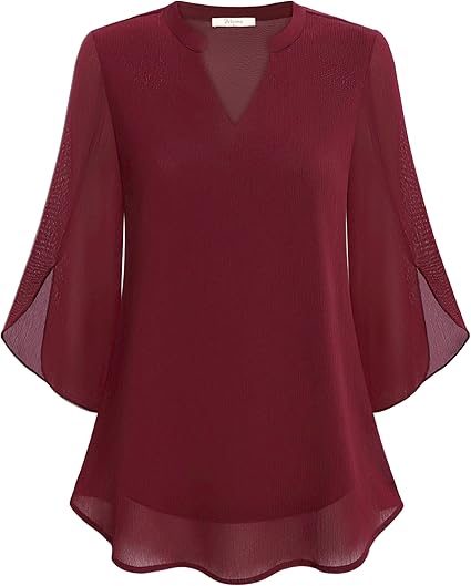 Luxury Women's Blouse with V-Neck and Loose Sleeves