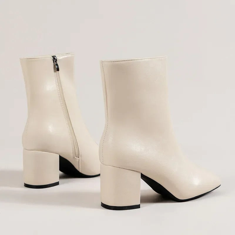 Elegant comfortable women's ankle boots with heel