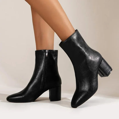 Elegant comfortable women's ankle boots with heel