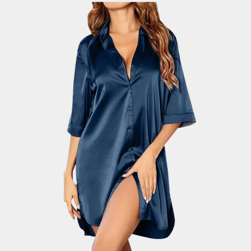 Comfortable Women's Satin Nightgown with Loose Fit