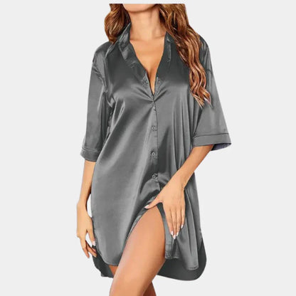 Comfortable Women's Satin Nightgown with Loose Fit